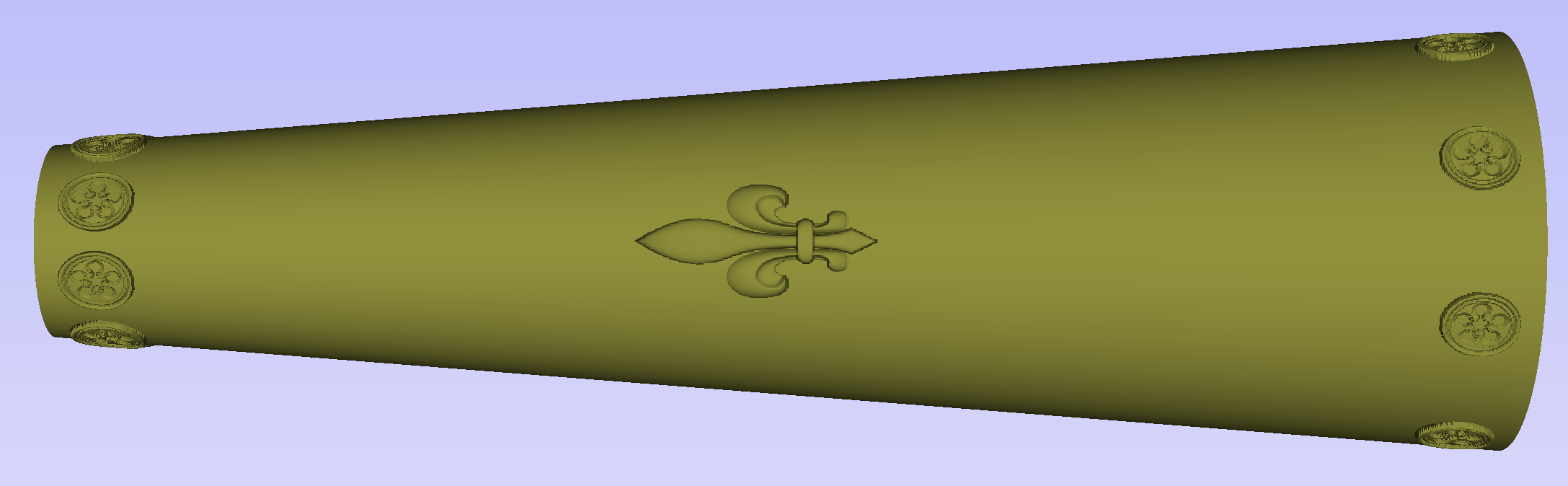 Tapered column with clipart stretched to overcome distortion